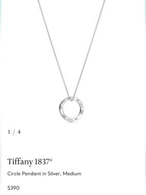 Tiffany & Co. 1837 Circle Pendant Necklace Silver Medium Authentic